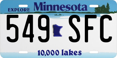 MN license plate 549SFC