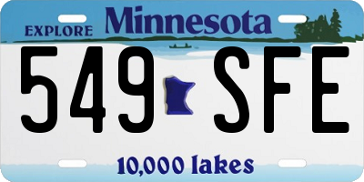 MN license plate 549SFE