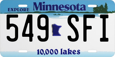 MN license plate 549SFI