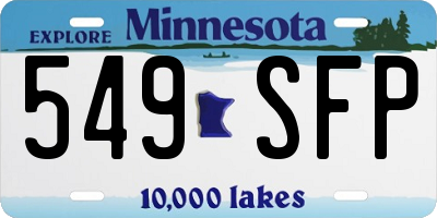 MN license plate 549SFP