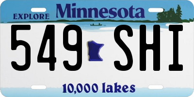 MN license plate 549SHI
