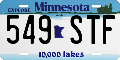 MN license plate 549STF