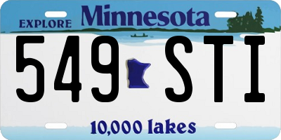 MN license plate 549STI