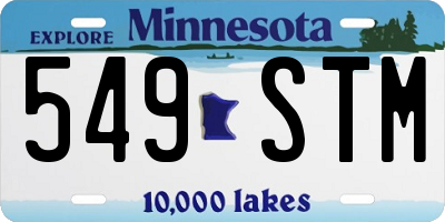 MN license plate 549STM
