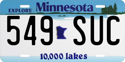 MN license plate 549SUC