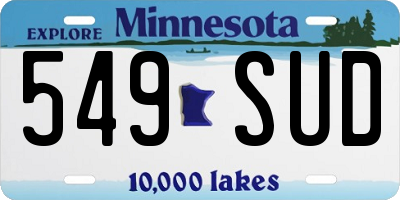 MN license plate 549SUD