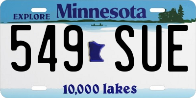 MN license plate 549SUE