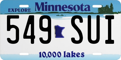 MN license plate 549SUI