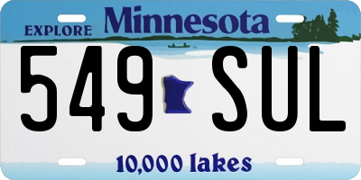 MN license plate 549SUL