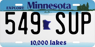 MN license plate 549SUP