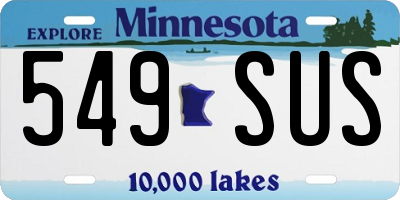 MN license plate 549SUS