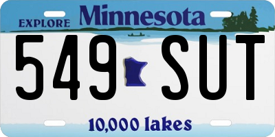 MN license plate 549SUT