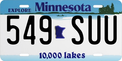 MN license plate 549SUU