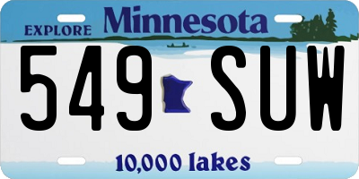 MN license plate 549SUW