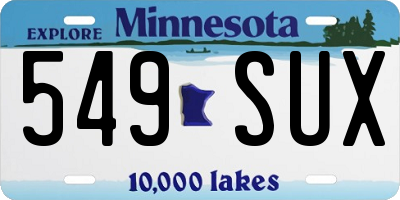 MN license plate 549SUX
