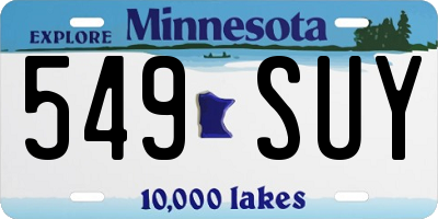 MN license plate 549SUY