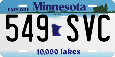 MN license plate 549SVC