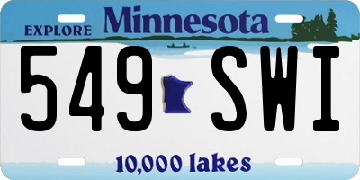 MN license plate 549SWI