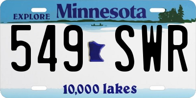 MN license plate 549SWR