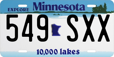 MN license plate 549SXX