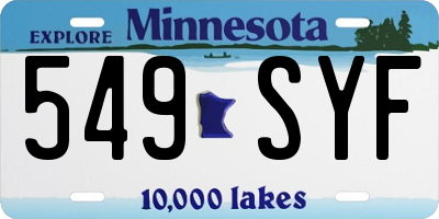 MN license plate 549SYF