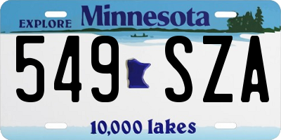 MN license plate 549SZA