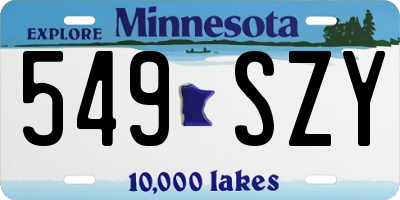 MN license plate 549SZY