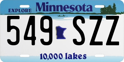 MN license plate 549SZZ