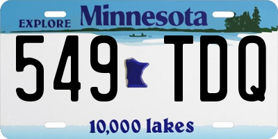 MN license plate 549TDQ