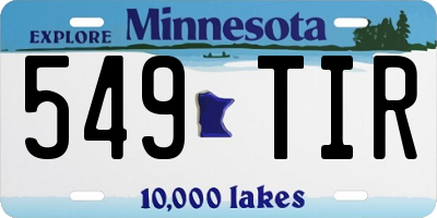 MN license plate 549TIR