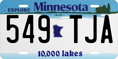 MN license plate 549TJA