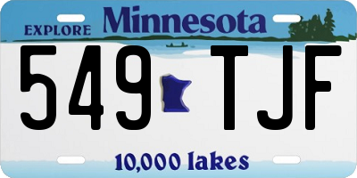 MN license plate 549TJF