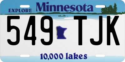 MN license plate 549TJK