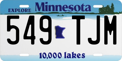 MN license plate 549TJM