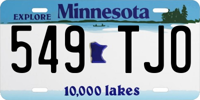 MN license plate 549TJO