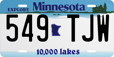 MN license plate 549TJW