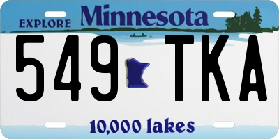 MN license plate 549TKA