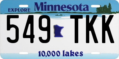 MN license plate 549TKK