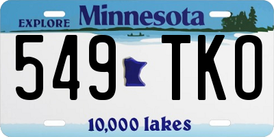 MN license plate 549TKO