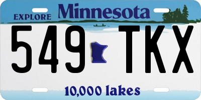 MN license plate 549TKX