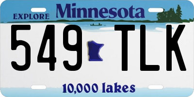 MN license plate 549TLK