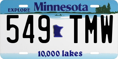 MN license plate 549TMW