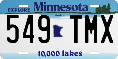 MN license plate 549TMX