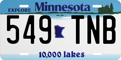 MN license plate 549TNB