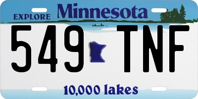 MN license plate 549TNF