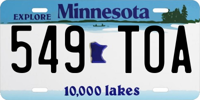 MN license plate 549TOA