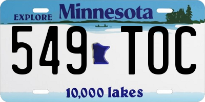 MN license plate 549TOC