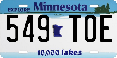 MN license plate 549TOE