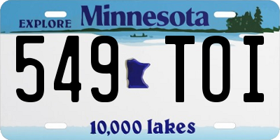 MN license plate 549TOI