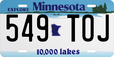 MN license plate 549TOJ